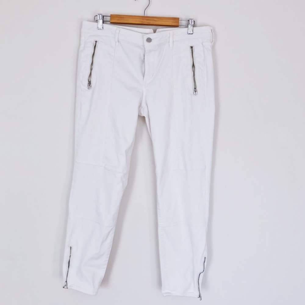 CALVIN KLEIN White Zipper Jeans